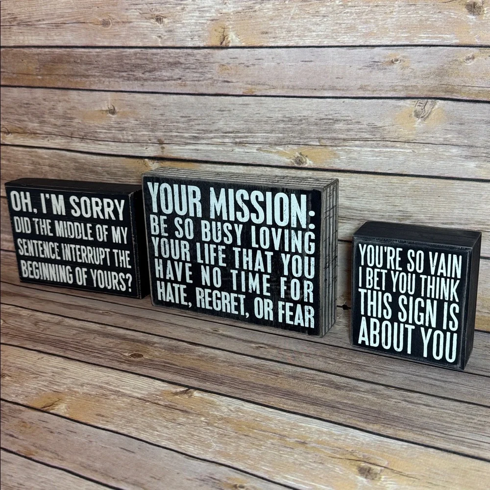 Primitives by Kathy Inspirational Black and White box signs Decor Set - Picture 3 of 8